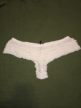 Torrid White Ruffle Mesh Cheeky Panty - Plus Size 2